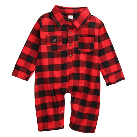 Formal Red Plaids Checked Popular Newborn Baby Boy Girl Plaid T Shirt