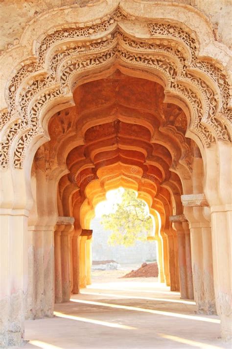 Lotus Mahal Temple In Hampi Karnataka India Beautiful Carved Stock