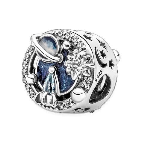 New Sterling Silver Rocket Starry Sky Earth Charm Bead Fit Original