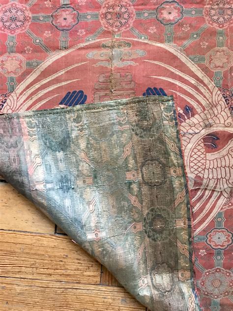 A Museum Grade And Very Rare Antique Imperial Chinese Silk Woven Fabric