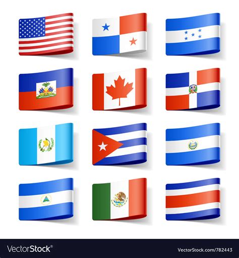 North America Flags Royalty Free Vector Image Vectorstock