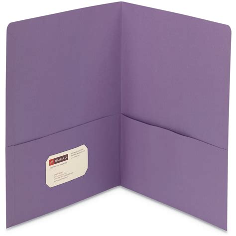 Smead Two Pocket Folder Textured Paper Lavender 25box Smd87865
