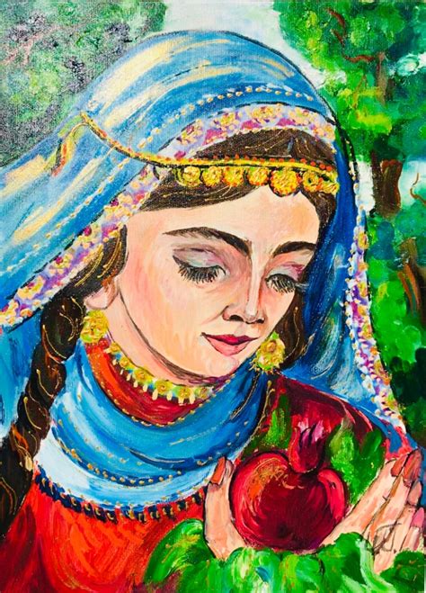 An Armenian Woman By Artur Meliqyan ․ Canvas Painting․ Armenian Art