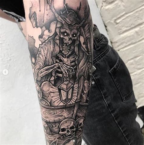 Classics (baskerville, futura, garamond) alongside hot new fonts (brice, moneta,novera). @insignia_tattoo_piercing Charon piece by @shamanink ...