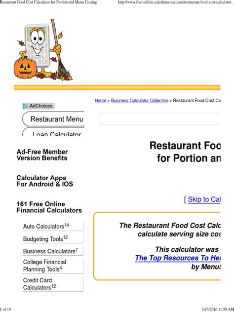 Ie portion size (rethink specs). Restaurant Food Cost Calculator for Portion and Menu ...