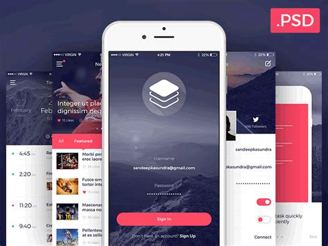 Open mobile app in browser: 50 Free Mobile UI Kits for iOS & Android for 2020