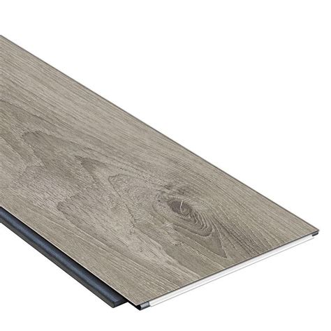 Vinyl flooring that looks like tile. TrafficMaster Allure Ultra Wide 8.7 in. x 47.6 in. Smoked ...