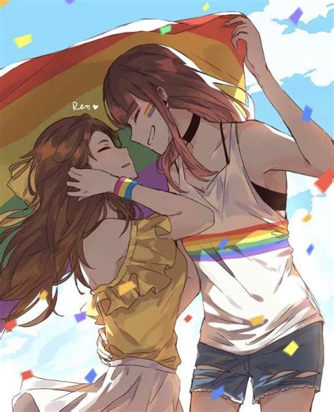 Lesbian Art Cute Lesbian Couples Lesbian Pride Lesbian Love Lgbtq Pride Anime Yuri Manga