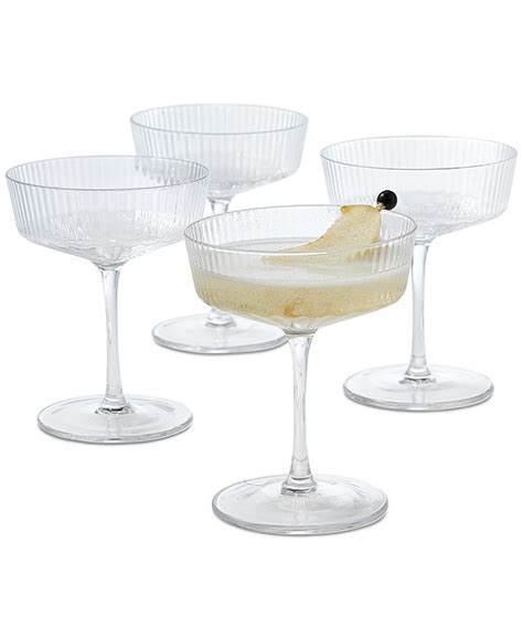 Hotel Collection Fluted Coupe Glasses Set Of 4 Created For Macys Macy S