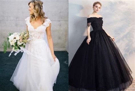 The Most Common Black And White Wedding Dresses