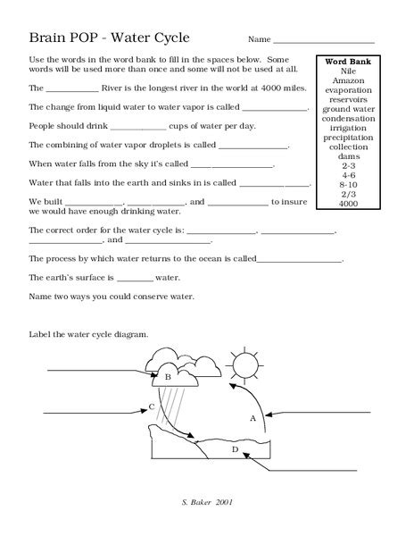 6th Grade Water Cycle Worksheet