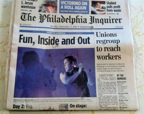 The Cover Of Todays Philadelphia Inquirer Sunday Newspaper Nin