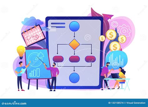 Business Process Management Concept Vector Illustration Stock Vector