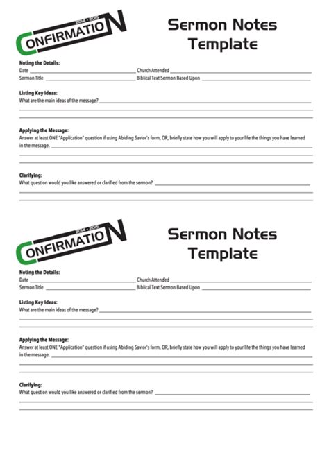 Top 5 Sermon Notes Templates Free To Download In Pdf Format