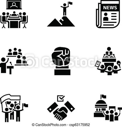 Political debate icon set, simple style. Political debate icon set. simple set of 9 political ...
