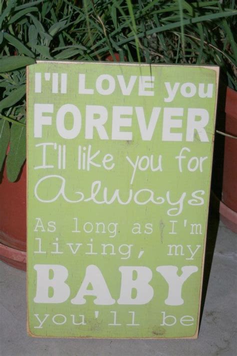 Ill Love You Forever Quote Hand Painted Wood Sign On Etsy 6500