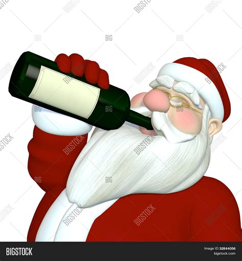 Santa Drinking Wine Image And Photo Free Trial Bigstock