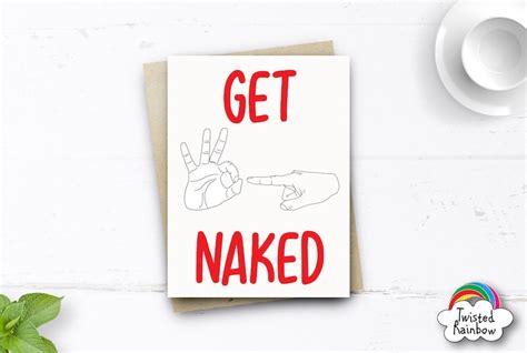 Funny Get Naked Card Funny Valentines Card For Her Him Etsy Uk