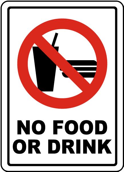 No Food Or Drink Sign R5436 By