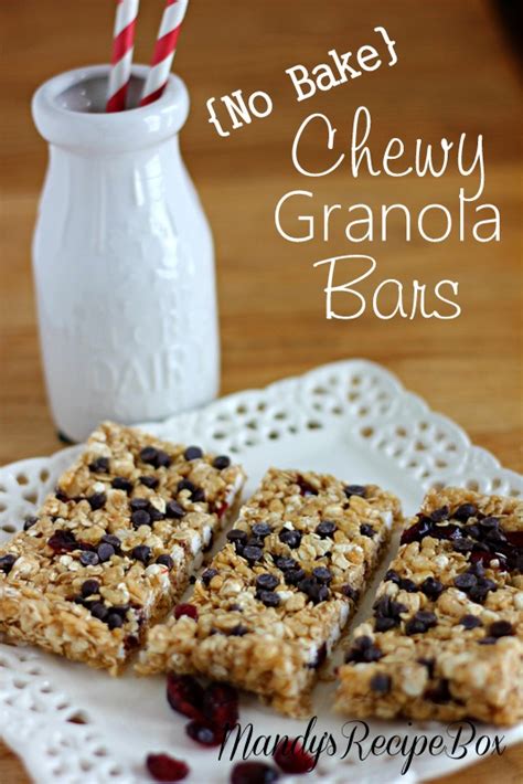 Gluten free school lunch treat. No Bake Chewy Granola Bars | Mandy's Recipe Box