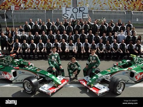 Dpa The Jaguar Team With Their Formula One Drivers Mark Webber