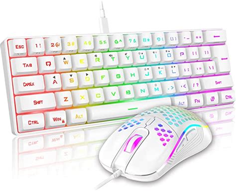 Redthunder Gaming Keyboard And Mouse Combo Ultra Compact Keys Rgb Backlit Mini Keyboard