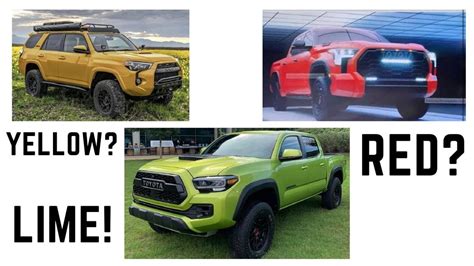 A Toyota Stoplight Could We See A Green Tacoma Yellow 4runner And Red