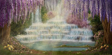 Mystical Waterfall Digital Art By Jennifer Lee Hubl