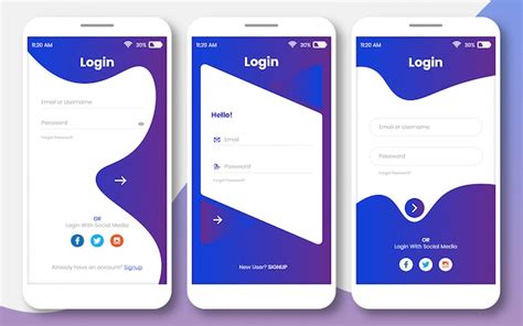 Premium Vector Login Ui Kit For Any App Or Sign In Page Design Template