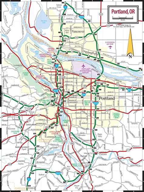 Portland Oregon Road Map Portland Road Map Oregon Usa
