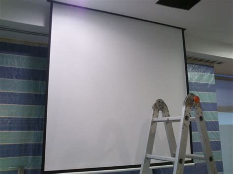 Either on the wall or the ceiling. Abtus 60x60 Motorized Projector Screen Installation | Any ...