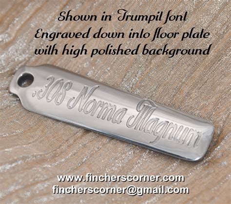High Polished 98 Mauser Floor Plate Engraved With 308 Norma Magnum In
