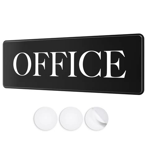 Assured Signs Office Sign For Door Or Wall 9 By 3 Black Acrylic