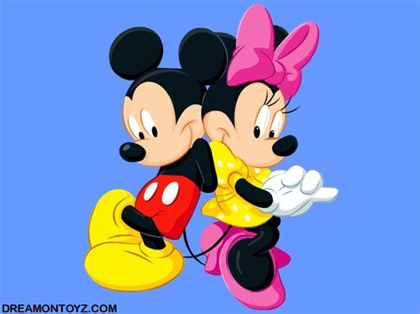 Mickey Mouse Cartoon Wallpaper Of Mickey Mouse With Minnie Mouse On