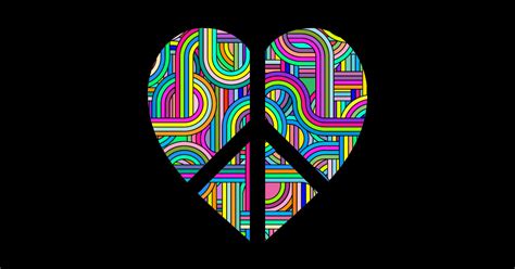 Abstract Heart Peace Sign Peace Sign Sticker Teepublic