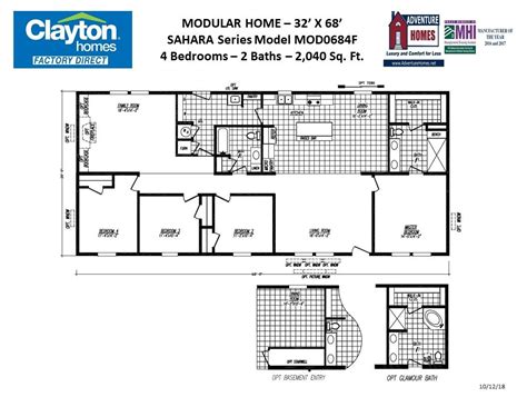 The Modular Home Is Shown In This Floor Plan
