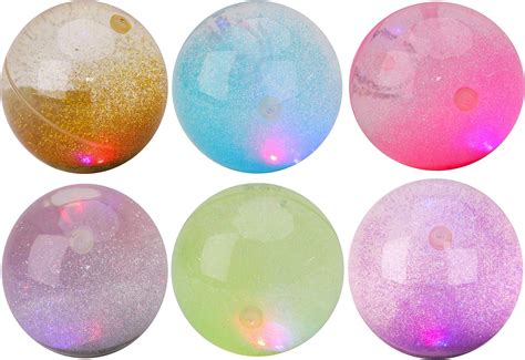 Toyland 10cm Light Up Bouncy Water Ball With Glitter Uk
