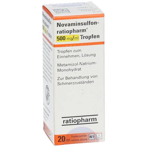 Novaminsulfon Ratiopharm Mg Ml Tropfen Ml Mit Dem E Rezept Kaufen Shop Apotheke