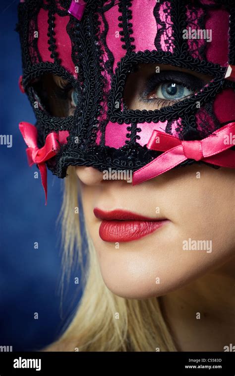 Mysterious Woman In Mask Stock Photo Alamy