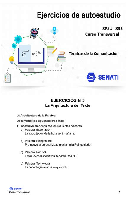 Ejercicios De Autoestudio Tecnicas De Comun Tecnicas Y Metodos De