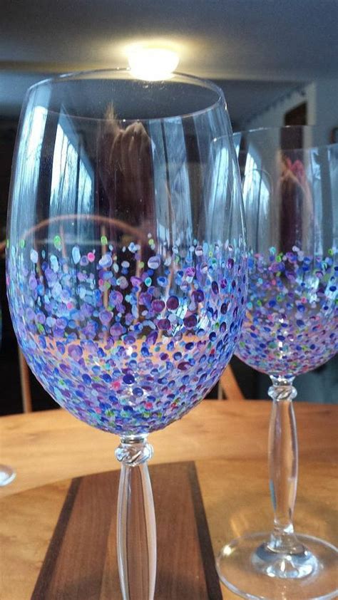 My Hand Painted Wine Glasses Decorated Wine Glasses Hand Painted Wine Glasses Mothers Day