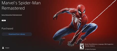 Spider Man Remastered Is Available Standalone For 40 Shows Up As