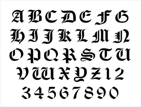 An Old English Alphabet In Black Ink