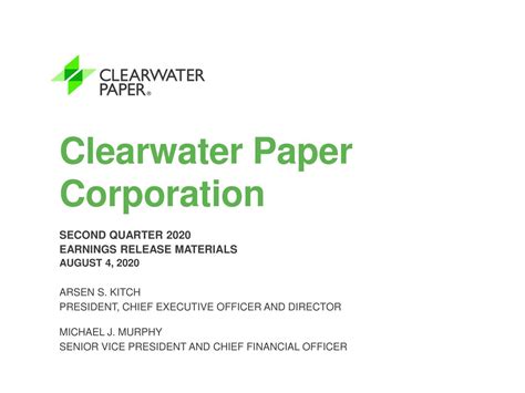 Clearwater Paper Corporation 2020 Q2 Results Earnings Call