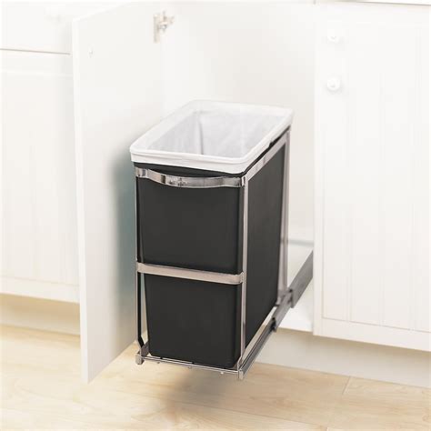 Trash recycling cans in corner cabinet spin like lazy susan. Amazon.com: simplehuman 30 Liter / 8 Gallon Under Counter ...