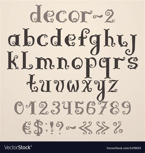 Vintage Decorative English Alphabet Royalty Free Vector