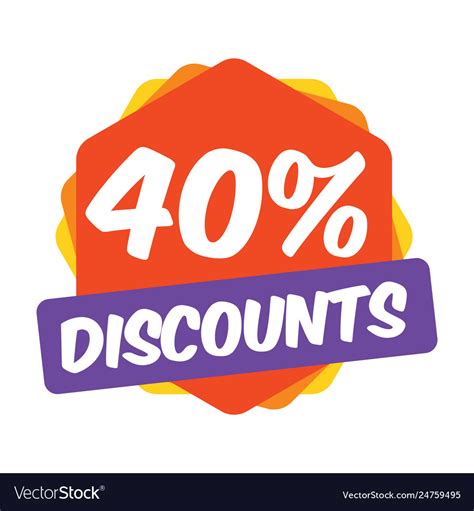 40 Off Discount Promotion Sale Sale Promo Market Vector Image