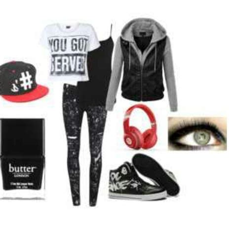 Skater Girl Outfit Red And Black So Cute D Fashion