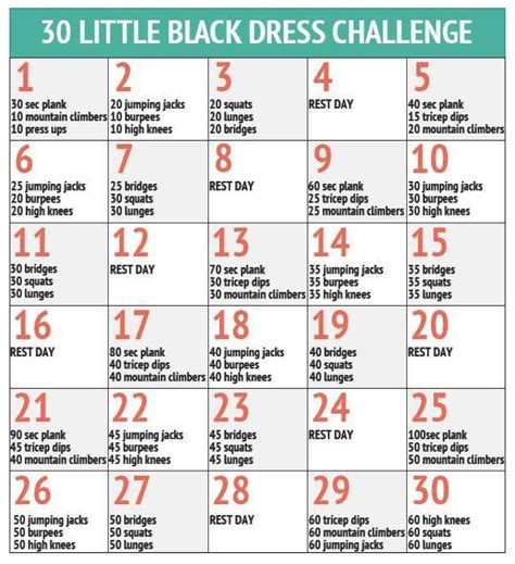April Fitness Challenge Little Black Dress Challenge
