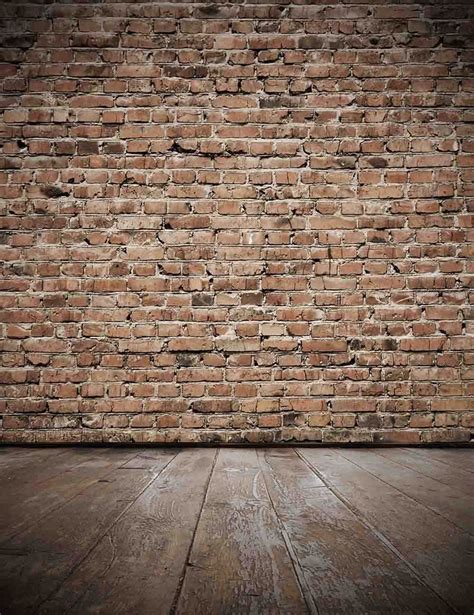 Senior Red Brick Wall With Old Brown Wood Floor Photo Backdrop Brick